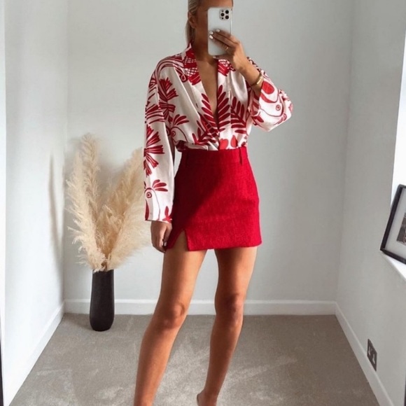 Zara | Skirts | Zara Womens Red High 